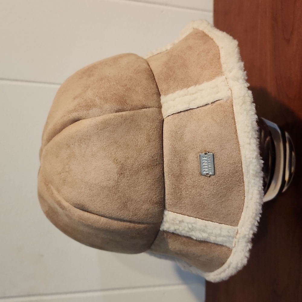 Nine & Company Suede Hat with Sherpa Lining